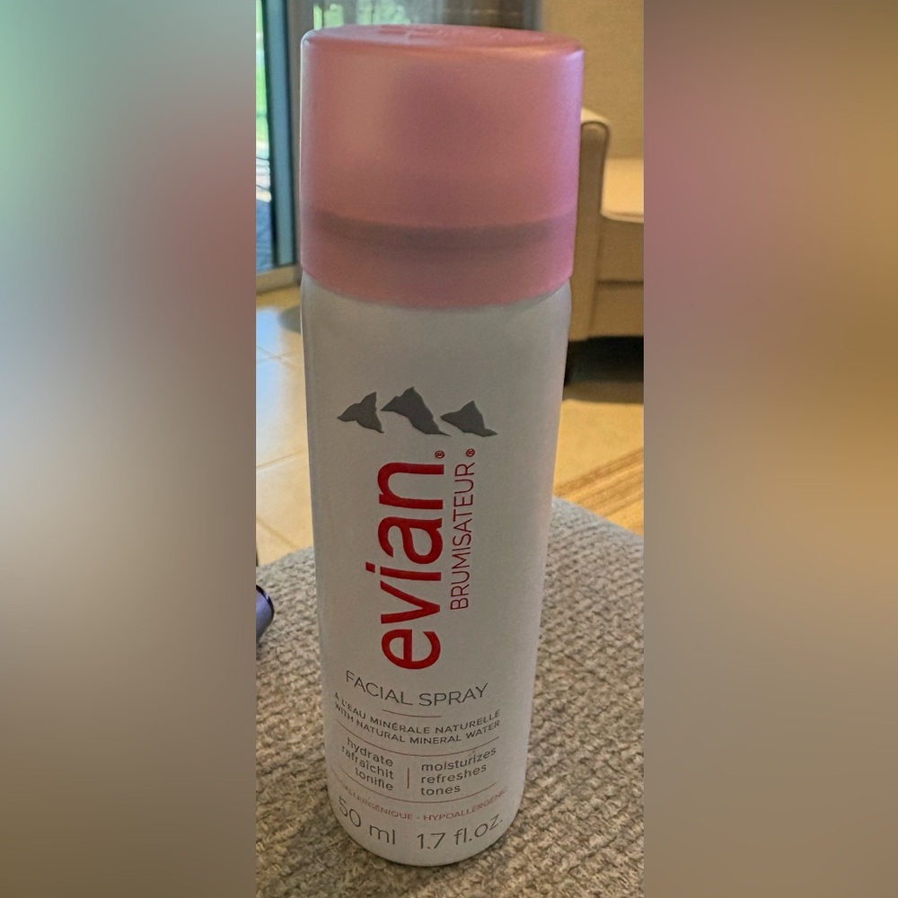 Evian Facial Spray with Pink Cap
